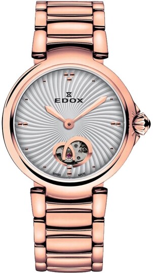 Edox Dameklokke 85025 37RM AIR LaPassion Sølvfarget/Rose gulltonet