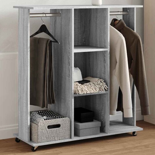  Garderobe med hjul grå sonoma 102x38x110 cm konstruert tre 848036