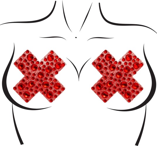 Leg Avenue Nipple Covers Jewels X Rød Deluxe NIPPLE014-003|O S