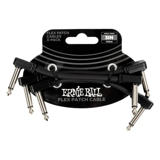 Ernie Ball EB-6443 Flex Patchkabel Black 7,5cm 3-Pack