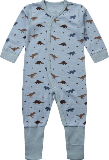 Hust & Claire Heldress i Ull/Bambus Dino Baby Blue Hust & Claire Heldress i Ull/Bambus Dino Baby Blue