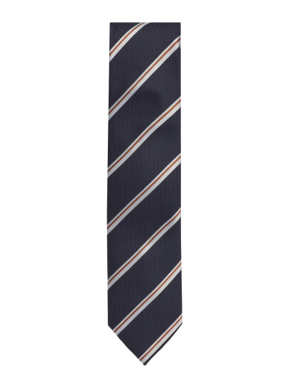 Lindbergh Black Polyester Tie With Stripe 7 Cmpolyester Tie With Stripe 7 Cm Navy ONE SIZE Lindbergh Black Polyester Tie With Stripe 7 Cmpolyester Tie With Stripe 7 Cm Navy ONE SIZE
