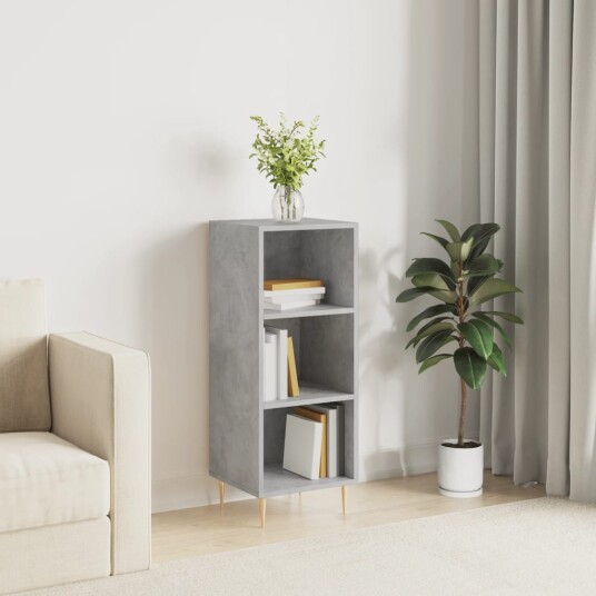 vidaXL Skjenk betonggrå 34,5x32,5x90 cm konstruert tre