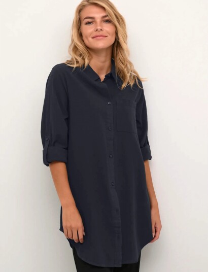 Kaffe Kanaya Shirt Tunic   Navy   34