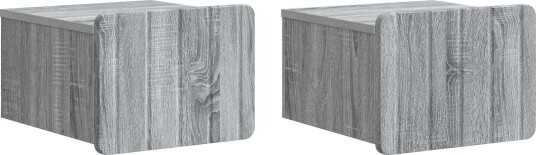  Vegghengt Nattbord med skuff 2 pcs Grå sonoma 33 x 34,5 x 24 cm