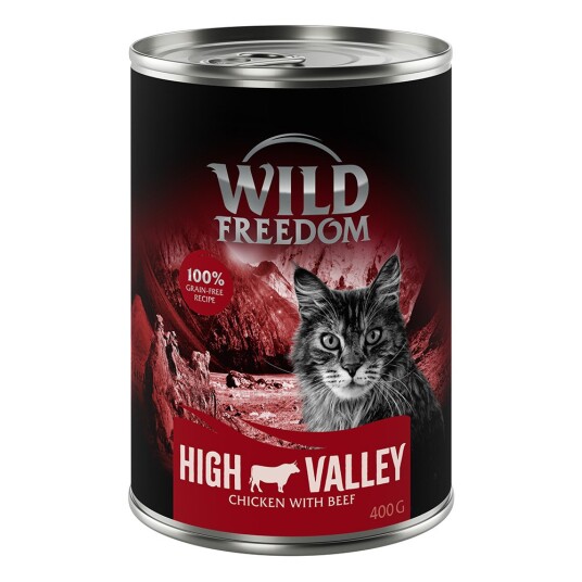 5 + 1 Gratis! 6 X 400 G Wild Freedom Kornfri Oppskrift High Valley Okse & Kylling