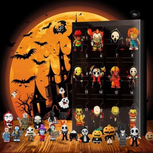 Tilfeldig boks Halloween Adventskalender 2024 Halloween Horrorfilmfigurer Adventskalender Halloween Nedtelling Kalender med 24 overraskelser   FMY