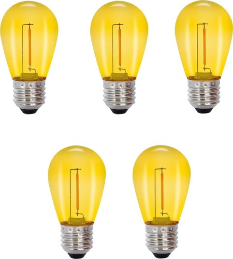Lightson LED-Lampe Deco 5124 E27, 30 lm, 0,3 w, 5-Pakning Gul