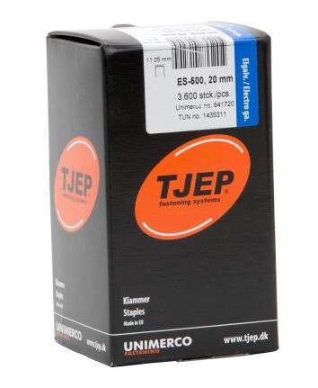 TJEP 841720 Klammer ES-500 FZB 20 mm 3600-pakning Innfesting