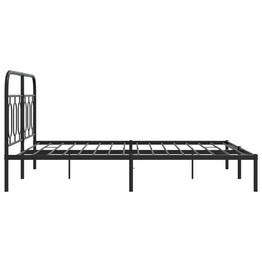  Sengeramme i metall med hodegavl svart 135x190 cm 8721102645860
