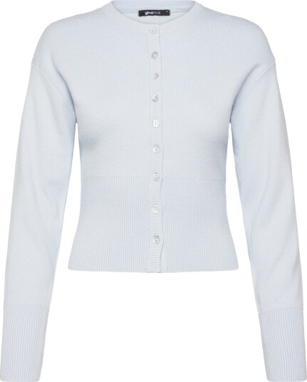 Gina Tricot Fitted Knitted Cardigan Blue S Gina Tricot Fitted Knitted Cardigan Blue S