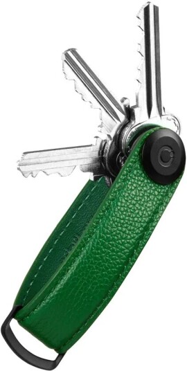 Orbitkey Pebbled Leather Key Organiser -Avainlenkki, Smaragdinvihreä