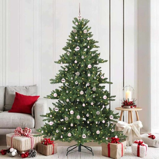 Kunstig sammensatt juletre med 300 LED med stativ 210 cm PVC