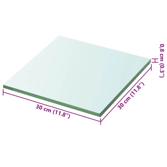 vidaXL Hyllepanel klart glass 30x30 cm vidaXL Hyllepanel klart glass 30x30 cm
