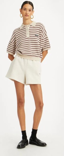 ROTATE Slinky Knit Polo Cream S ROTATE Slinky Knit Polo Cream S