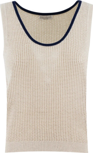 Brunello Cucinelli Dame Topper Beige M,