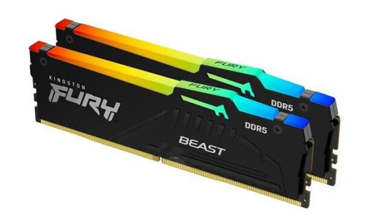 Kingston FURY Beast RGB DDR5-6800 - 32GB - CL34 - Dual Channel (2 pcs) - AMD EXPO & Intel XMP - Svart med RGB