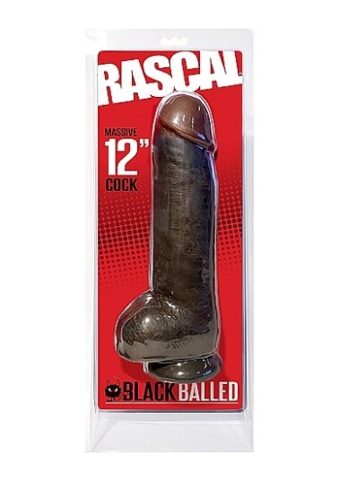 BLACK BALLED 12" MASSIVE DILDO BLACK BALLED 12" MASSIVE DILDO