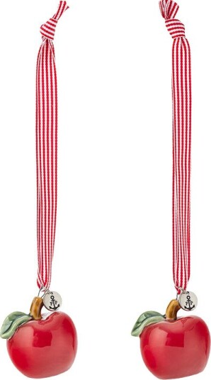Porsgrunds Porselænsfabrik Porselenseple Ornament Rød 2pk