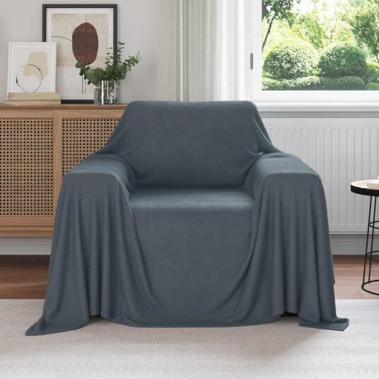 vidaXL Kastteppe Mørkegrå 210 x 140 cm Fleece