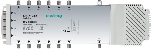 Axing Spu 512-05, 5 Innganger, 12 Utganger, 950 - 2400 Mhz, 85 - 862 Mhz, Ip20, F