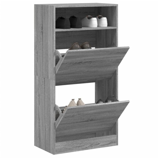  Skoskap grå sonoma 60x34x116 cm konstruert tre 8721012382565