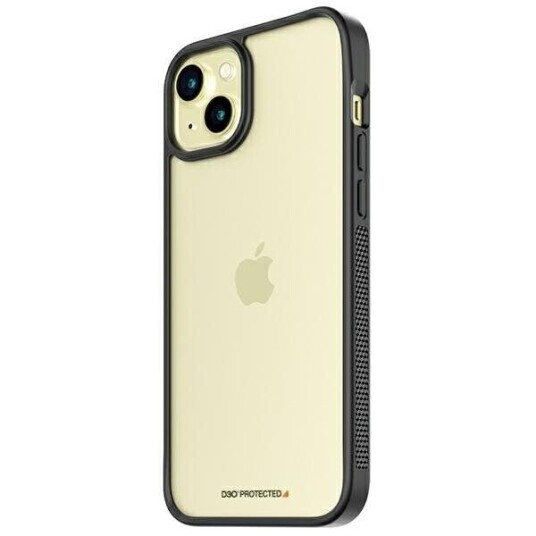 PanzerGlass ClearCase D3O Mobildeksel til iPhone 15 Plus - Gjennomsiktig med Svart Ramme