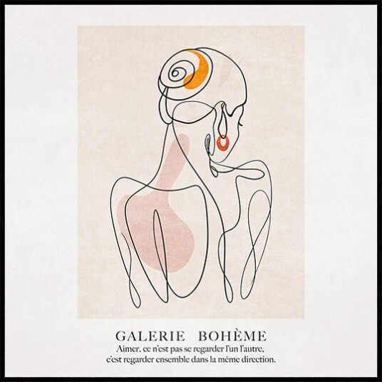 Emel Tunaboylu Elegant Silhouette Plakat Plakat / 70x70cm 