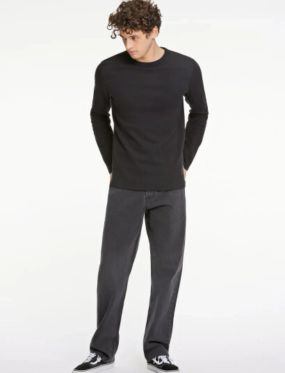 Lindbergh Basic O-Neck Tee L/S - Black - S