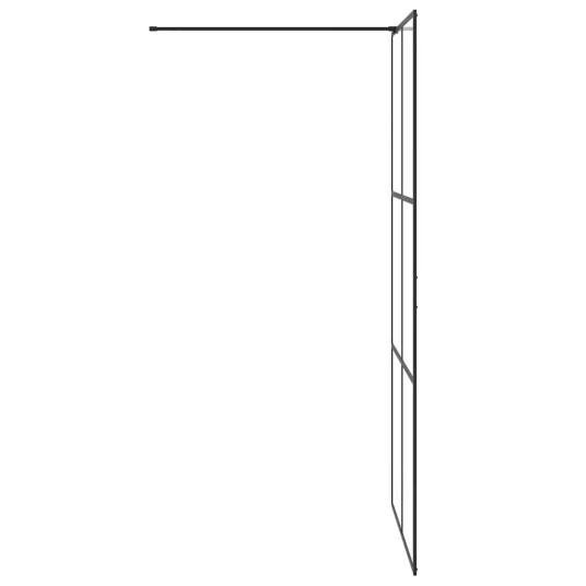 vidaXL Dusjvegg med klart ESG-glass 100x195 cm svart