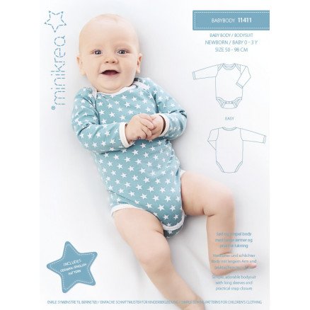 MiniKrea Snittmønster 11411 Baby Body str 0 3 år MiniKrea Snittmønster 11411 Baby Body str 0 3 år