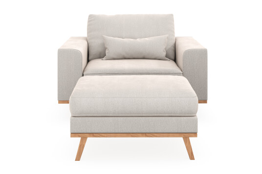 Scandinavian Choice Copenhagen Lenestol med Fotskammel Kremhvit
