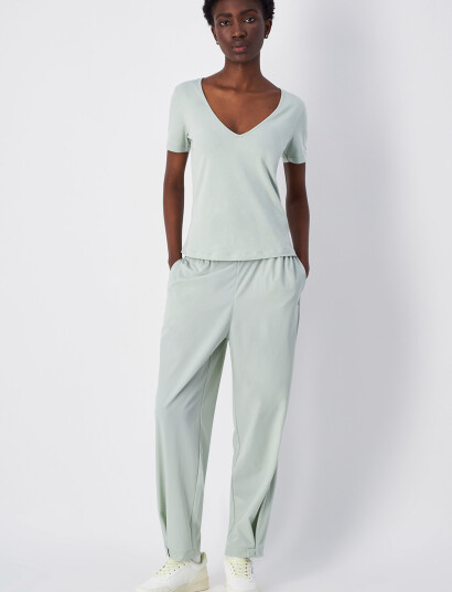 Champion Woven Straight Hem Pants - Green - XS