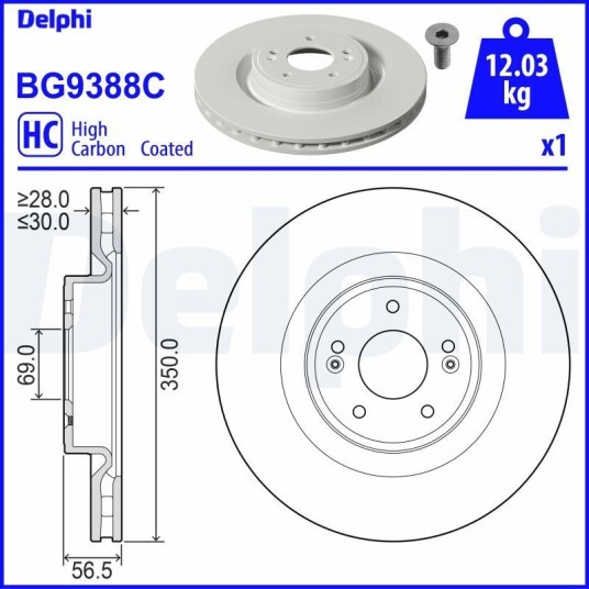 Bremseskive DELPHI BG9388C