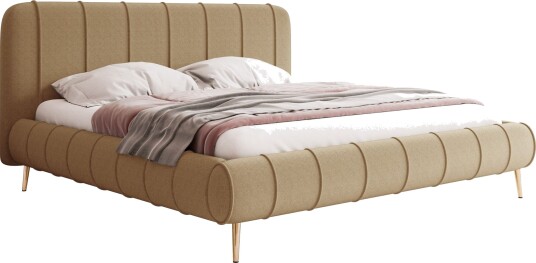 Calrosin Sengeramme med Ben 200x200 cm med Oppbevaring Mørk beige