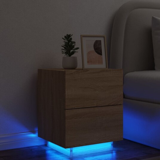  Nattbord med LED sonoma eik konstruert tre 8721012253230
