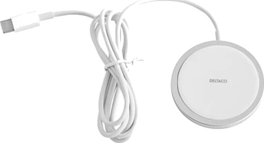 Deltaco 15W MagSafe Trådløs Lader Plate Hvit Deltaco 15W MagSafe Trådløs Lader Plate Hvit