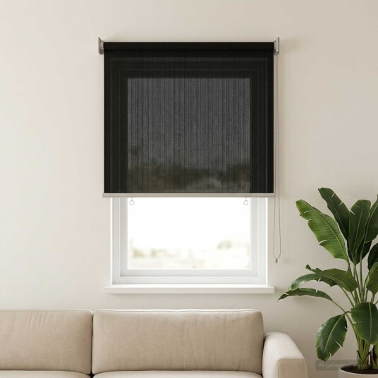 vidaXL Utendørs Rullegardin 90% UV-blokk Svart 80 x 140 cm HDPE