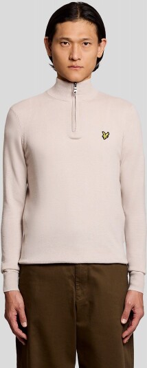 Lyle & Scott Cotton Merino Quarter Zip Jumper Cream XS