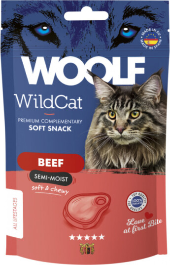 Woolf Wildcat Snacks Storfe 50g Kattemat