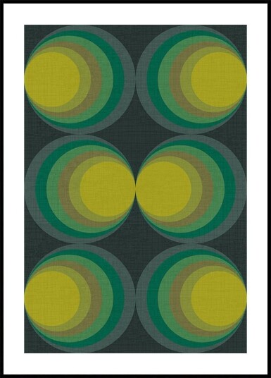 Retro Gradient Circles Forest Green Sulphur Plakat Plakat / 40x50cm