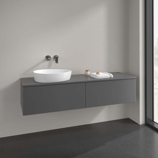 Villeroy & Boch Antao Servantskap med 2 skuffer 160x50x36 cm u/lys Antrasitt Matt Villeroy & Boch Antao Servantskap med 2 skuffer 160x50x36 cm u/lys Antrasitt Matt