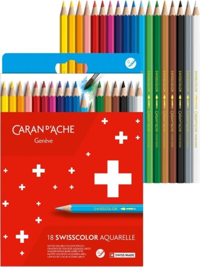 Caran D'Ache Swisscolor akvarell blyanter 18 farger