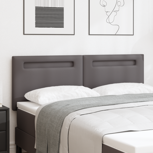 Hodegavl Enkel Design Grå 140 cm Kunstlær