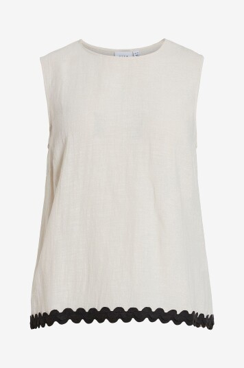 Vila - Topp viManda Wavy O-neck S/L - Grå