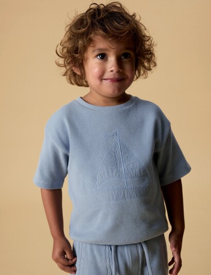 Lil"Atelier Nmmharun Ss Loose Sweat Lil Blue 122 128 Lil"Atelier Nmmharun Ss Loose Sweat Lil Blue 122 128