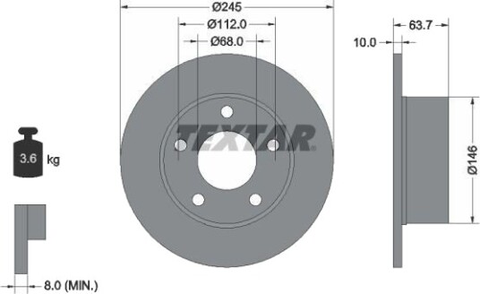 TEXTAR 92057500 Bremseskive