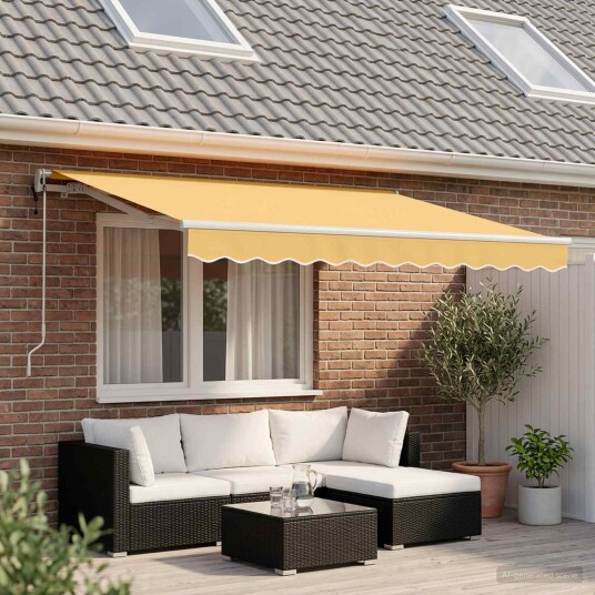 vidaXL Uttrekkbar markise sand 3,5 x 2 m stoff