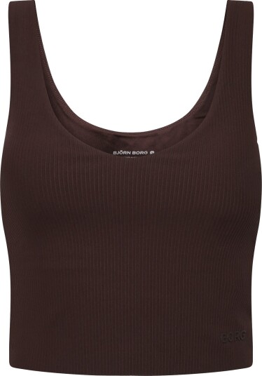Björn Borg Studio Ribbed V Neck Top   COFFEE BEAN   XS