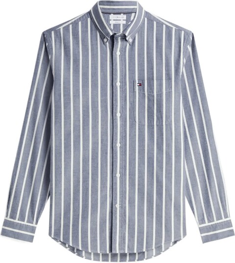 Tommy Hilfiger Flannel Stripe Rf Shirt Blue L